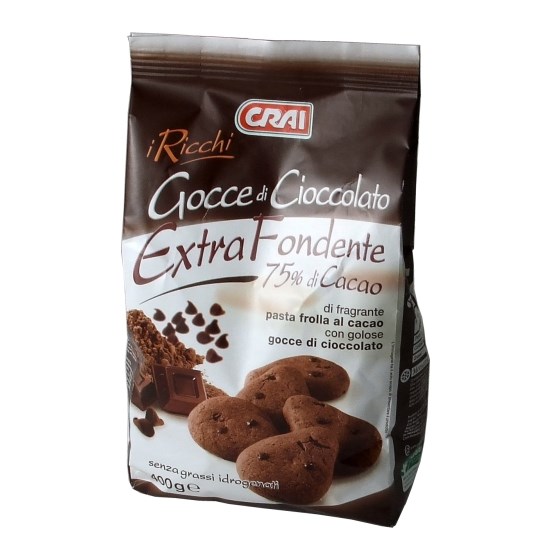 Gocce di Cioccolato Extra Fondente Crai I Ricchi 400 g Supermercato
